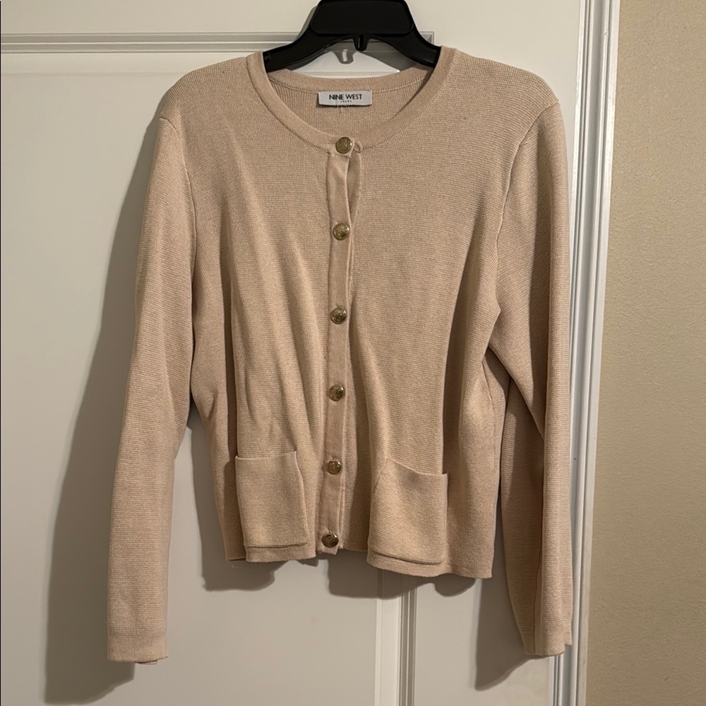 Nine West Women's Beige Cardigan Sweater
